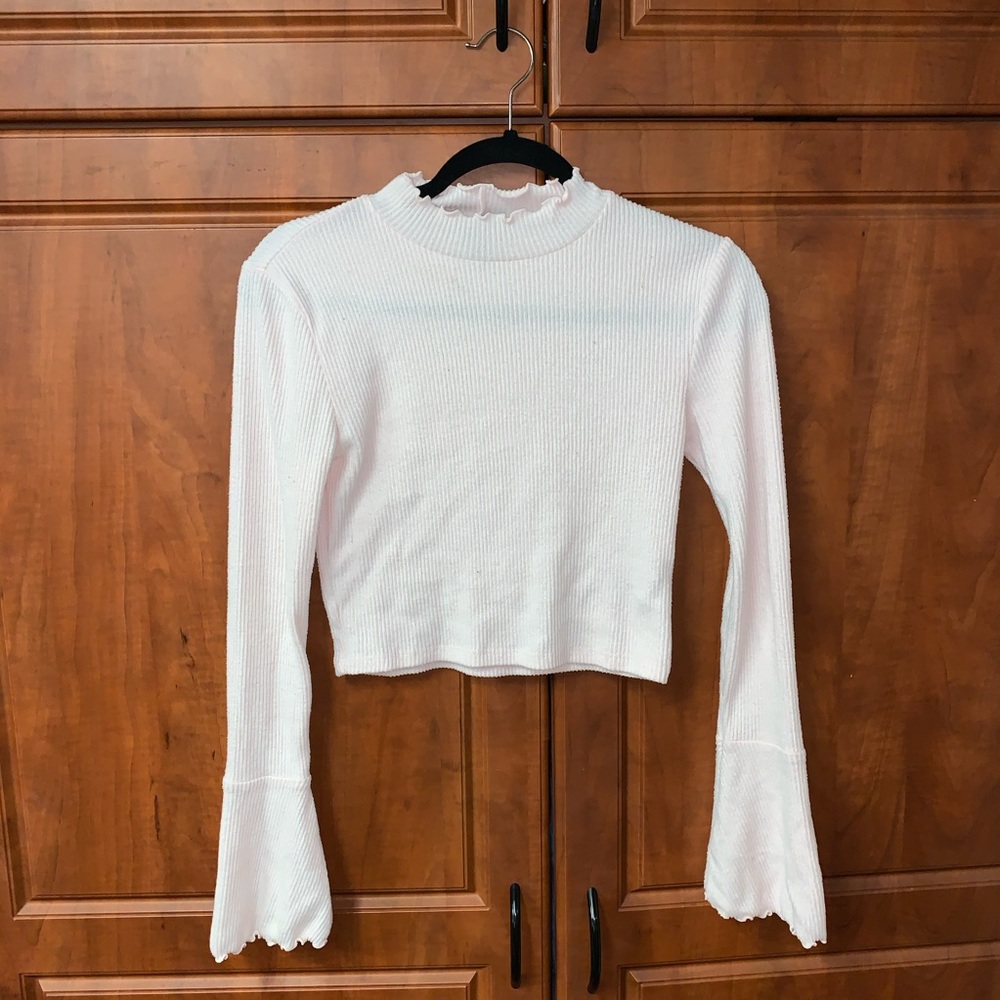 cropped sweater with bell sleeves